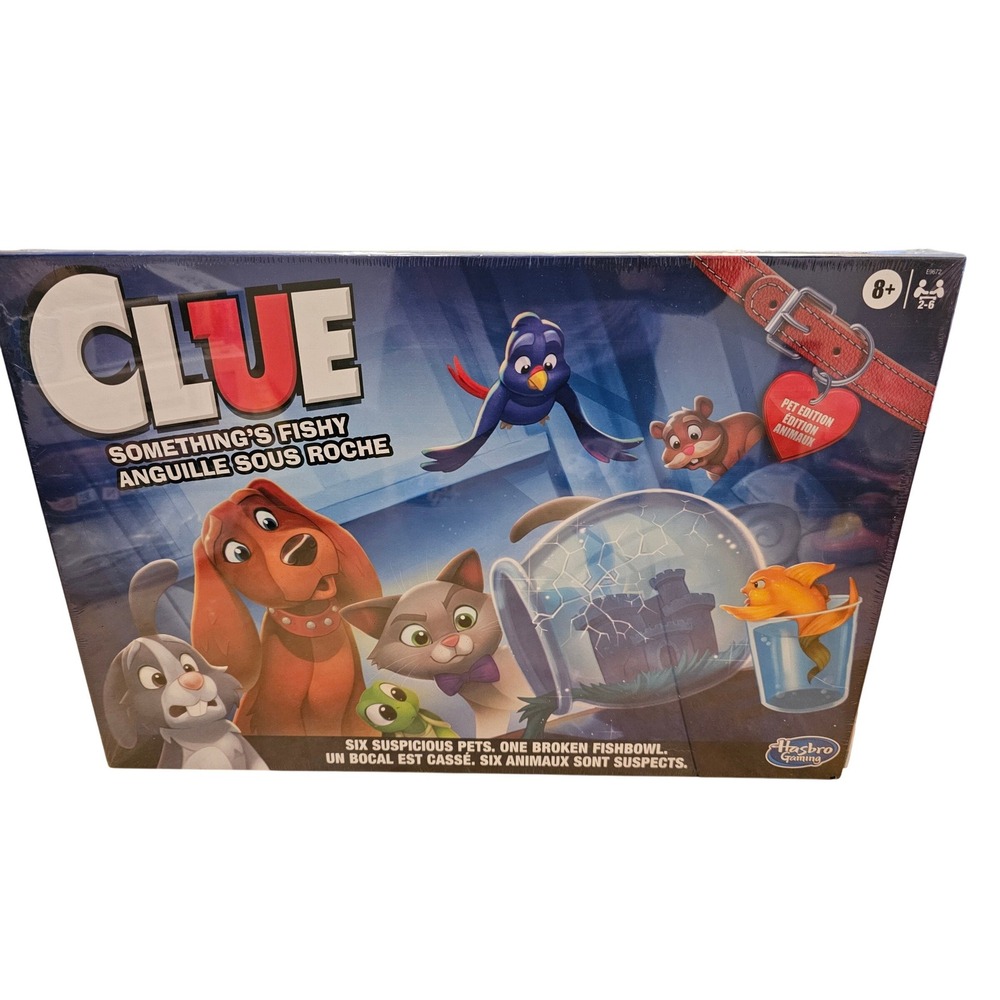 Clue Something's Fishy Pet‎ Edition Board Game Hasbro Gaming Family Mystery